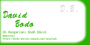 david bodo business card