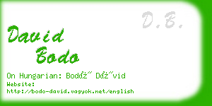 david bodo business card